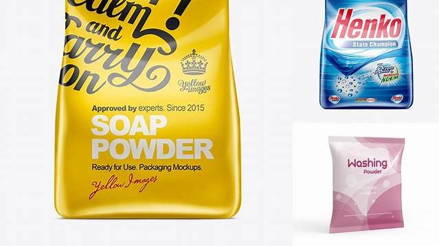 8558+ 400g Washing Powder Bag PSD Mockup Premium Quality PSD Freebie