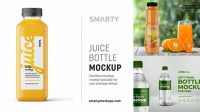 8558+ 750ml Bottle with Orange Drink PSD Mockup Elegant Free Template