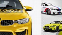 8558+ BMW M4 PSD Mockup Front View Stylish Free PSD