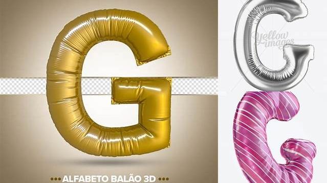 8560+ Letter G Foil Balloon PSD Mockup High-Quality Creative PSD