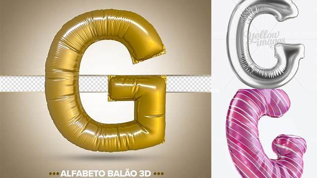 8560+ Letter G Foil Balloon PSD Mockup High-Quality Creative PSD