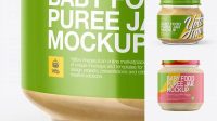 8563+ Baby Food Banana Puree Jar PSD Mockup Creative PSD Resources