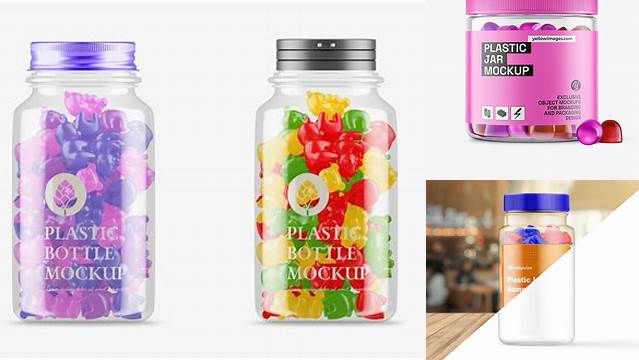 8563+ Gummies Jar Mockup PSD for Free