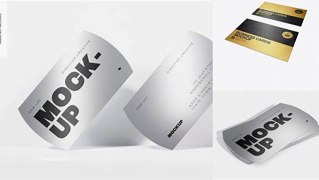 8564+ Metallic Business Cards With Rough Finish PSD Mockup Download Premium PSD Resource