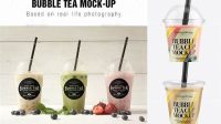 8571+ Bubble Tea Mock Up Elegant Photoshop Mockup