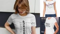 8572+ Ladies T Shirt Mockup Stylish Free PSD