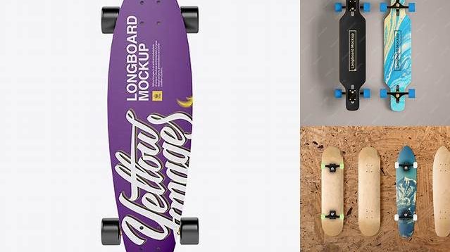 8572+ Longboard PSD Mockup Front View Free Graphic Design Resource