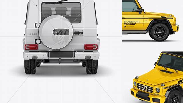 8573+ Mercedes Benz G class PSD Mockup Back view For Free Download