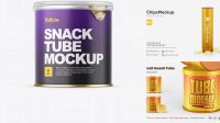 8573+ Small Matte Snack Tube PSD Mockup Front View Free Premium Photoshop Template Download