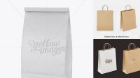 8577+ Matte Paper Bag PSD Mockup Half Side View High-Resolution Graphic