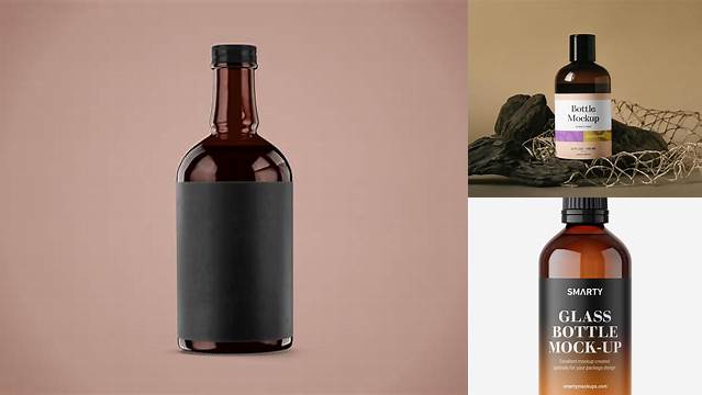 858+ Amber Glass Bottle With Brown Ale PSD Mockup Free Graphic Design Resource