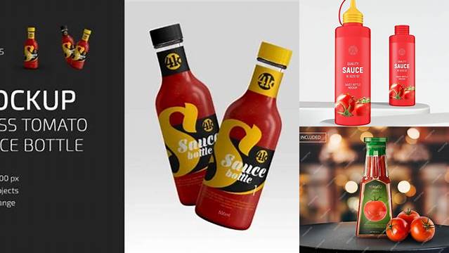 858+ Plastic Bottle with Tomato Sauce PSD Mockup Digital Download PSD for Free