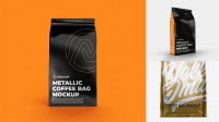 8581+ Metallic Coffee Bag Front View Professional Quality Freebie PSD File