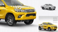 8585+ Toyota Hilux PSD Mockup Half Side View Easy-to-Use PSD Template