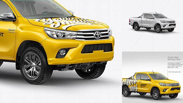 8585+ Toyota Hilux PSD Mockup Half Side View Easy-to-Use PSD Template