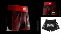 8586+ Muay Thai Shorts Mockup High-End PSD Download