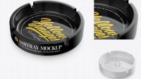 8588+ Glossy Ashtray PSD Mockup Half-Side View High Angle Unique High-Resolution Design Freebie