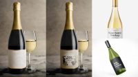 859+ White Wine Bottle PSD Mockup Elegant and Versatile PSD Resource