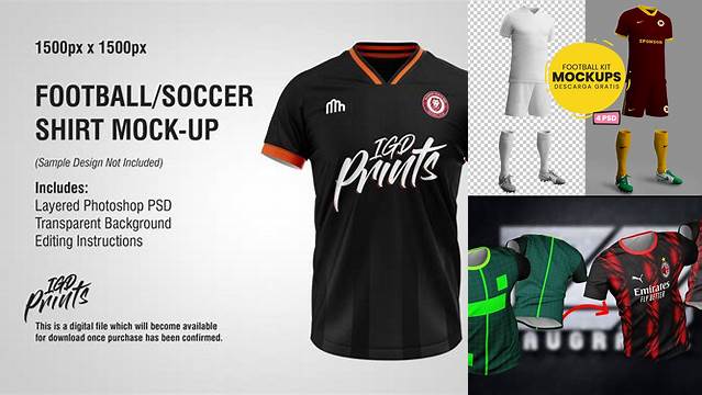 8591+ Mockup Camisetas De Futbol Professional PSD Template