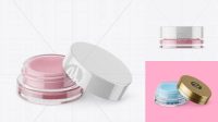 8593+ 5ml Lip Balm Jar with Glossy Cap PSD Mockup Free Stylish PSD for Graphic Designers