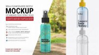 8594+ 100ml Clear Plastic Boston Bottle PSD Mockup Modern Photoshop Resource