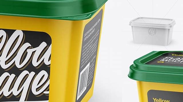 8595+ 450g Plastic Container PSD Mockup Half Side View High-Angle Shot Exclusive Free Creative Resource