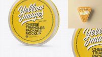 8595+ 8 Cheese Triangles Package PSD Mockup Half Side View Exclusive Layered PSD Mockup