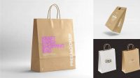 8595+ Kraft Bag PSD Mockup Front & Top Views Easy-to-Edit PSD