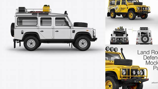 8595+ Land Rover Defender Side View Creative Layered Mockup Freebie