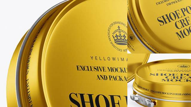 8595+ Metallic Shoe Polish Cream Jars PSD Mockup Download Free