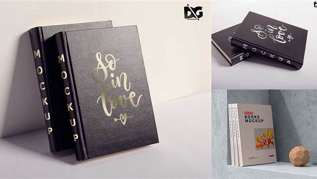 8603+ Leather Box With Book PSD Mockup Half Side View Easy-to-Edit Photoshop Freebie