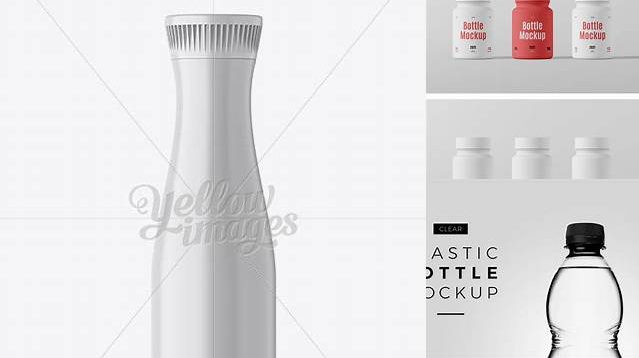 8604+ 330ml Matte Plastic Bottle PSD Mockup Front View Editable Mockup PSD