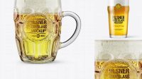 8606+ Britannia Glass With Pilsner Beer PSD Mockup Editable Graphic Free PSD