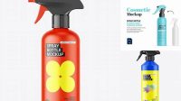 8609+ Matte Trigger Spray Bottle PSD Mockup Smart Object PSD Free Resource