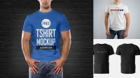 8610+ Men's T-Shirt HQ PSD Mockup Front View Professional Graphic PSD Download