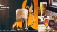 8612+ Beer Glass Mockup Free Free Editable PSD