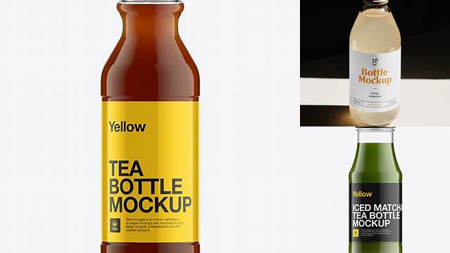 8613+ Glass Cold Tea Bottle PSD Mockup Smart Layer Mockup Free