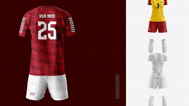 8615+ Women`s Full Soccer Kit PSD Mockup Custom Mockup PSD for Free