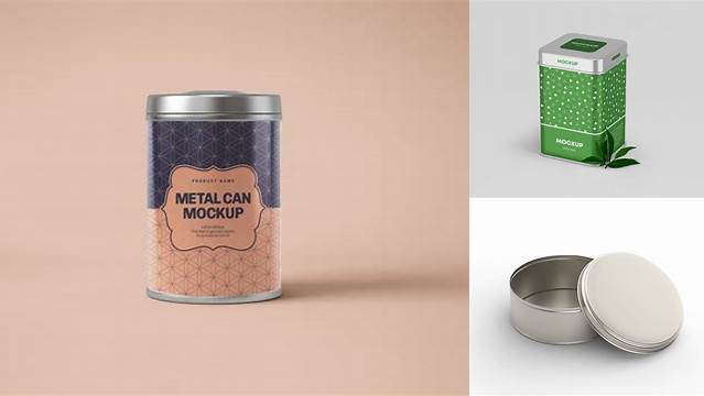 8622+ Round Metallic Tin Box PSD Mockup Download Exclusive PSD Mockups