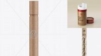 8624+ Long Kraft Paper Tube PSD Mockup Front View Unique and Editable PSD