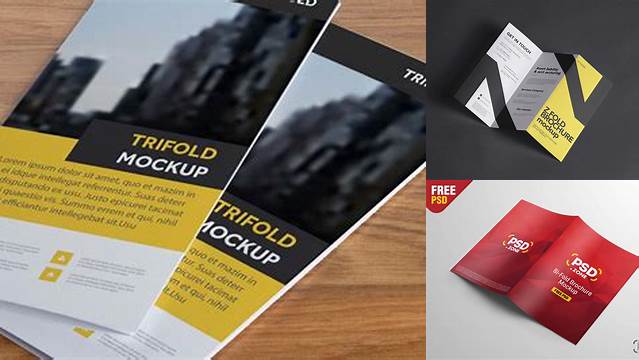 8624+ Two Glossy Brochures PSD Mockup Free PSD