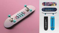 8626+ Skateboard PSD Mockup Halfside View Custom Graphic Resource Free Download