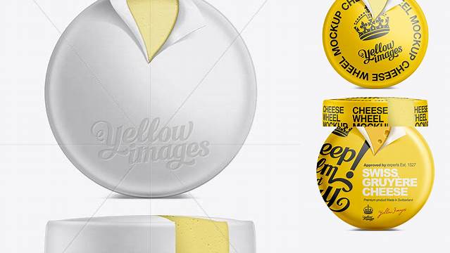 863+ Cheese Wheel with Wedge Cut PSD Mockup Free PSD