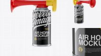 8630+ Portable Air Horn Glossy Can PSD Mockup Premium Mockup Freebie