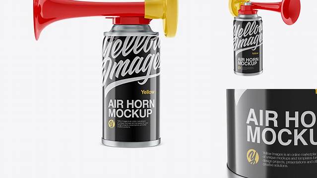 8630+ Portable Air Horn Glossy Can PSD Mockup Premium Mockup Freebie