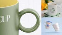 8633+ Matte Mug PSD Mockup High-Angle Shot High-End PSD Download