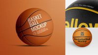 8638+ Leather Basketball Ball PSD Mockup Half Side View Smart Layer PSD