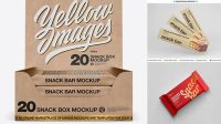 8641+ 20 Snack Bars Closed Box PSD Mockup Front View Download Customizable PSD