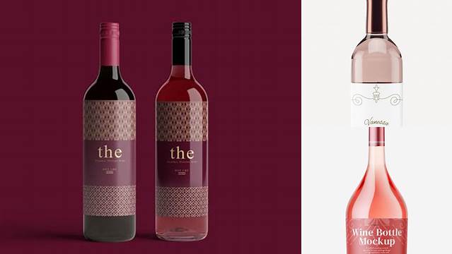 8641+ Rose Wine Bottle Mockup Free Best for Showcase