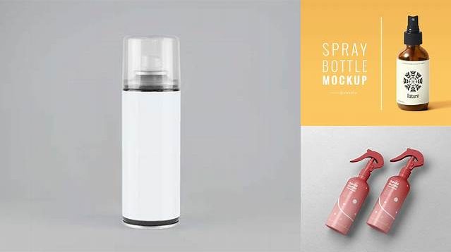 8642+ Metallic Spray Bottle PSD Mockup Front View Downloadable PSD Design Template